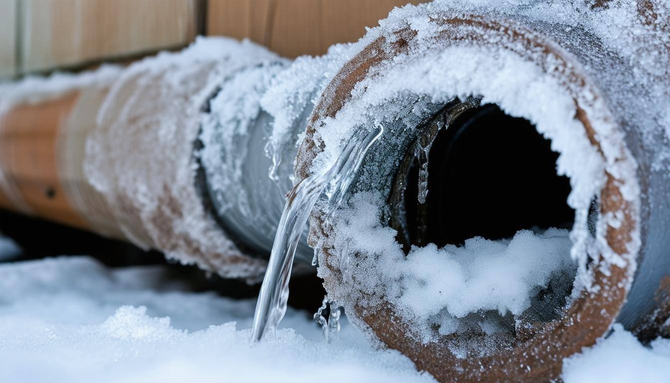 Illustration of Ice Dams Causing Frozen Pipe Damage